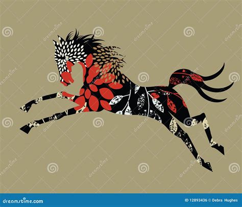 Chaman montant un cheval stylisé