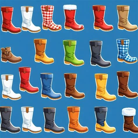 Plusieurs paires de bottes gardianes de différentes couleurs