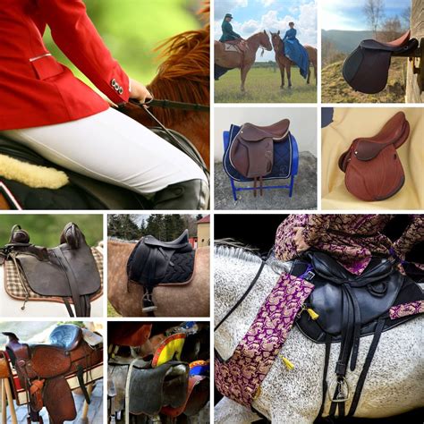 Divers types de selles d'équitation