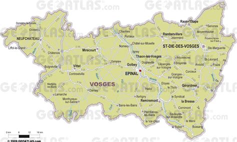 Carte des Vosges avec la localisation de Ban-sur-Meurthe-Clefcy