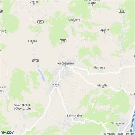 Carte des itinéraires équestres autour de Forcalquier