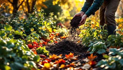 Un jardinier appliquant du compost à un potager