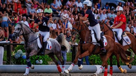 Horse ball match action