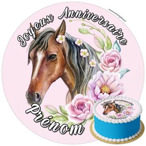 Disque comestible cheval sur un gâteau