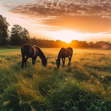 Paysage de Sologne avec chevaux
