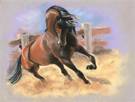 Cheval au galop dans une carrière