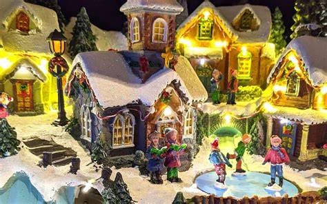 Décoration de Noël dans un village