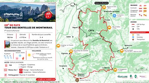 Carte des Dentelles de Montmirail et des vignobles du Ventoux