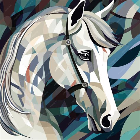 Cheval bleu dans un style artistique