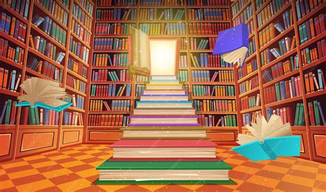 Illustration d'une bibliothèque remplie de livres